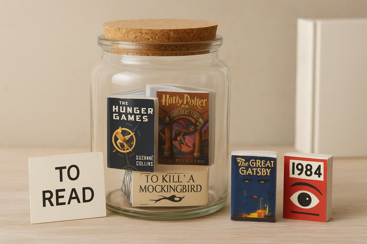 Jar with mini books